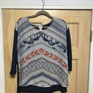 Navy blue and cream with cool design